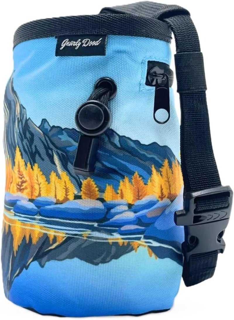 Gnarly Dood Rock Climbing Chalk Bag | for Outdoor, Gym, & Bouldering | Adjustable Waist Belt, Durable Drawstring Closure, & Zippered Pocket - Image 3